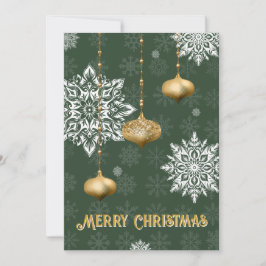Festive Snowflake and Ornament Christmas Card Julkort
