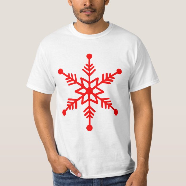 Festive Snowflake Decorative T'shirt. T Shirt (Framsida)