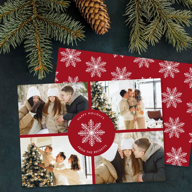 Festive Snowflake jul 4 Foto Julkort (Skapare uppladdad)
