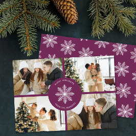 Festive Snowflake jul 4 Foto Julkort