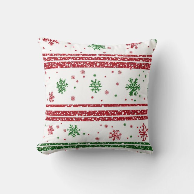 Festive Snowflake Rand Kudde (Framsida)