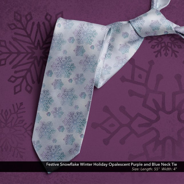 Festive Snowflake Winter Helgdag Opalescent Lila Slips (Festive Snowflake Winter Holiday Opalescent Purple and Blue Neck Tie)
