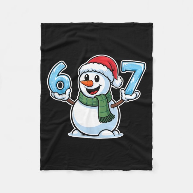 Festive Snowman Christmas Winter Cheer 67 Number  Fleecefilt (Framsidan)