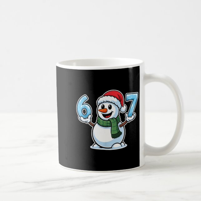 Festive Snowman Christmas Winter Cheer 67 Number  Kaffemugg (Höger)