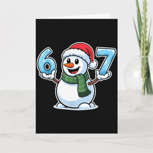 Festive Snowman Christmas Winter Cheer 67 Number  Kort (Framsida)
