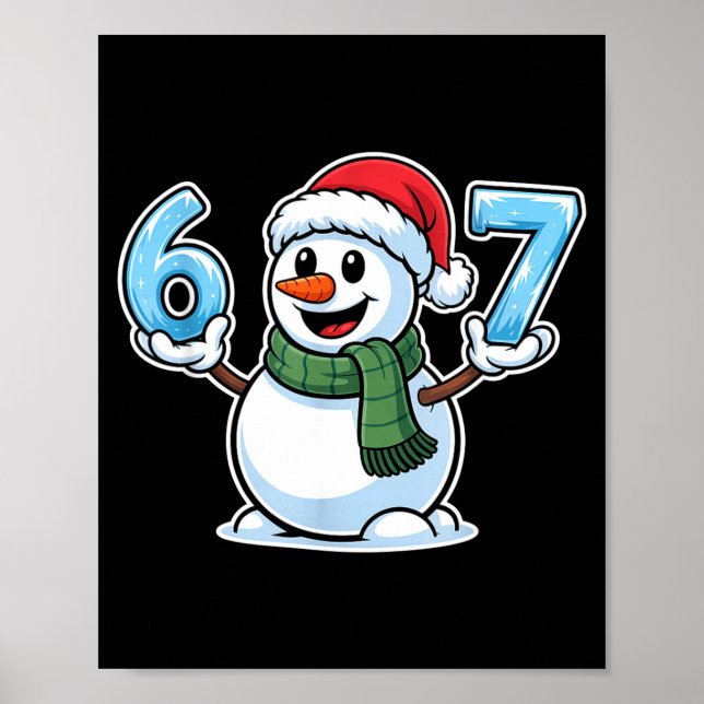 Festive Snowman Christmas Winter Cheer 67 Number  Poster (Framsidan)
