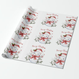 Festive Snowman Christmas Wrapping Paper Presentpapper