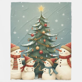Festive Snowman Family Christmas Collection Fleecefilt
