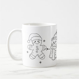 Festive Snowman & Gingerbread Mug Art Kaffemugg