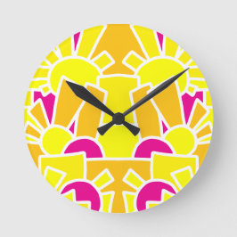 Festive Sol Doodle Art 42 Rund Klocka