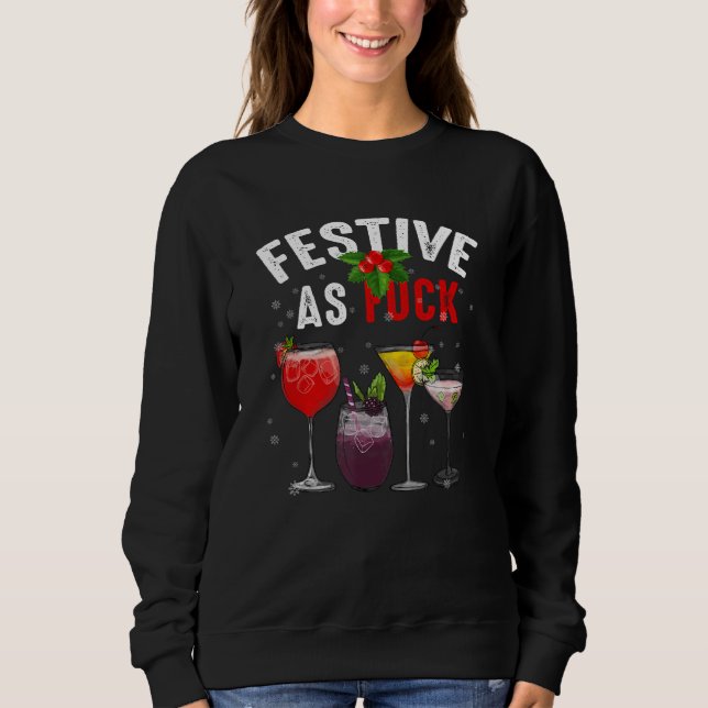 Festive som F ck Funny Ugly jul-Helgdag Cockt T Shirt (Framsida)