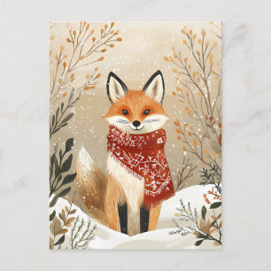 Festive, söt Fox-jul Hälsning Vykort