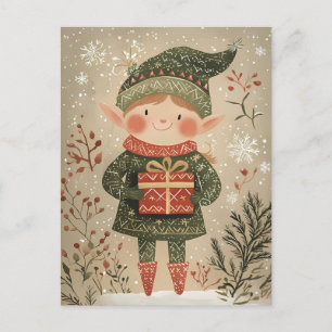 Festive söt Gnome-juljul Hälsning Vykort