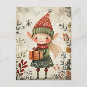 Festive söt Gnome-juljul Hälsning Vykort