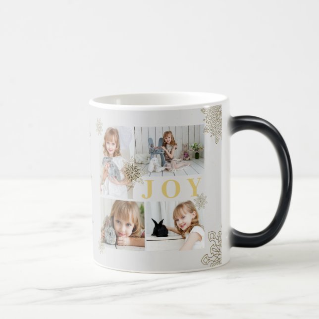 Festive Sparkling Guld Joy jul Photo Helgdag Magisk Mugg (Höger)