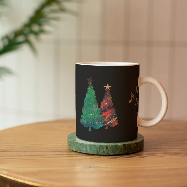 Festive Sparkly Watercolor Christmas Trees Kaffemugg (Skapare uppladdad)