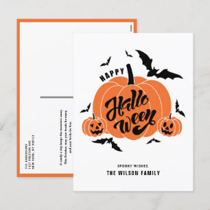 Festive Spooky Pumpkins Happy halloween Helg Vykort