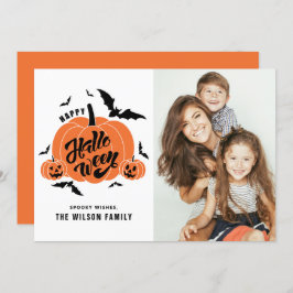 Festive Spooky Pumpkins Happy halloween Photo Julkort