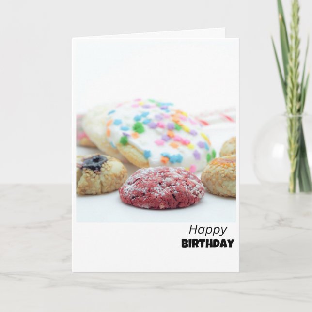 Festive Sprinkle Cookies Birthday Card Tack Kort (Framsida)