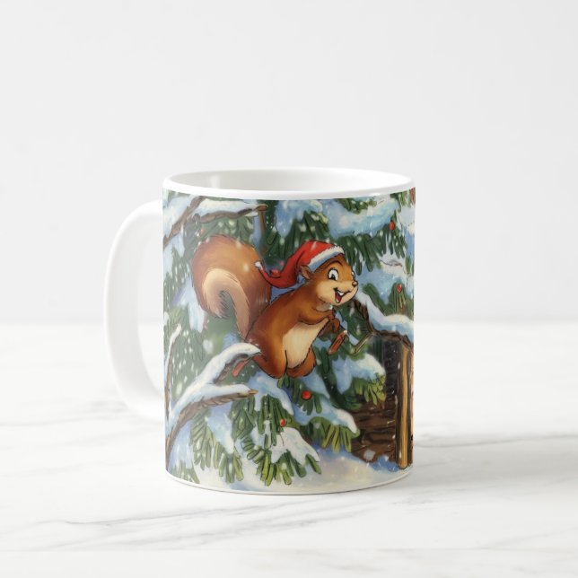 Festive Squirrel Winter Mugg (Framsida vänster)
