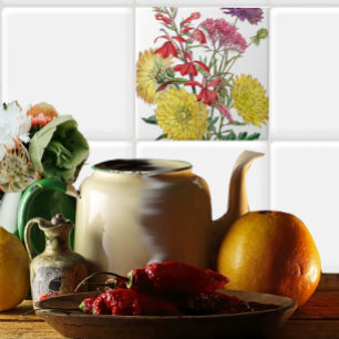 Festive Sring Blommigt Gifts Kakelplatta