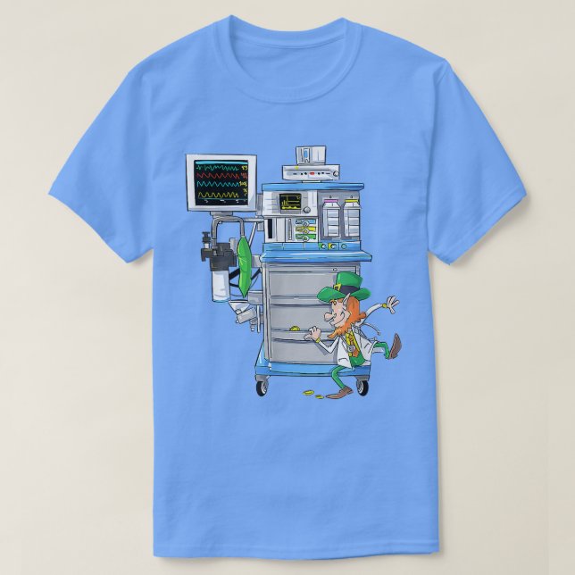 Festive St patricks day Leprechaun Anesthesia Mach T Shirt (Design framsida)