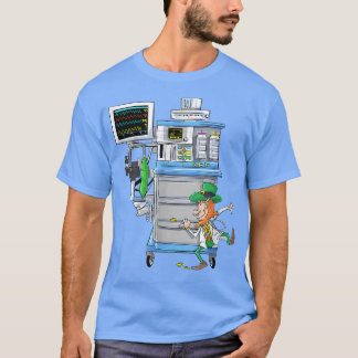 Festive St patricks day Leprechaun Anesthesia Mach T Shirt