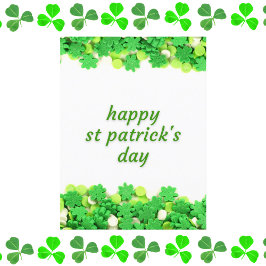 Festive St. Patrick's Day Shamrock Vykort