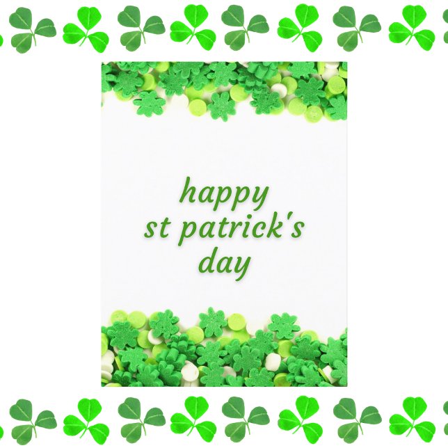 Festive St. Patrick's Day Shamrock Vykort (Skapare uppladdad)