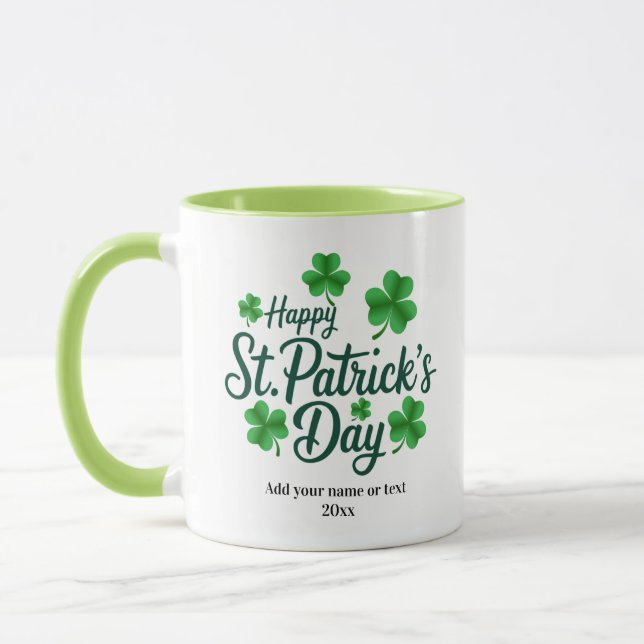 Festive St. Patrick's Day with Shamrock Border Mugg (Vänster)