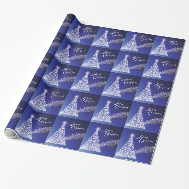 Festive Starry Bright God jul Presentpapper (Utrullad)