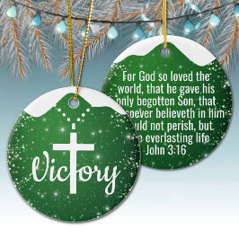 Festive Starry Green Devotional Holy Spirit  ⛪️ 🎄 Julgransprydnad Keramik