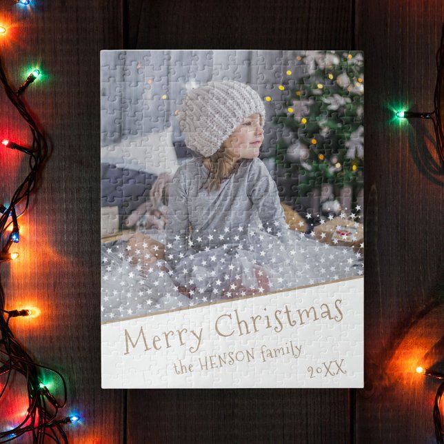 Festive Stars-julfamiljen Keepsaké Photo Pussel (Skapare uppladdad)