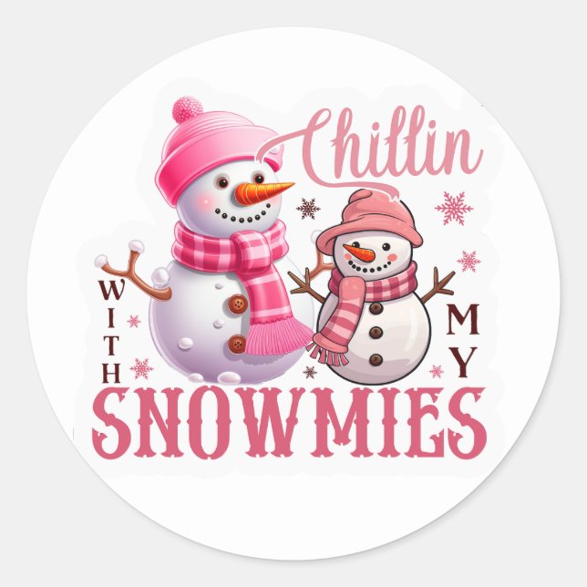 Festive Stickers Runt Klistermärke (Framsida)