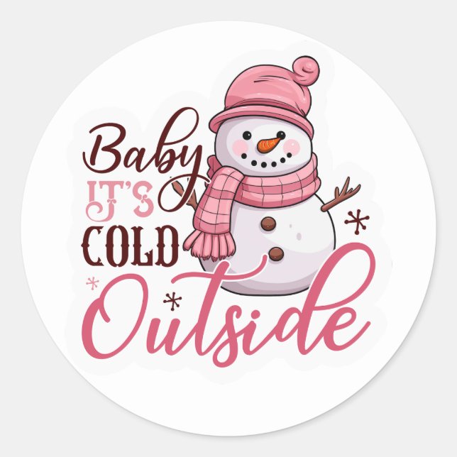 Festive Stickers Runt Klistermärke (Framsida)