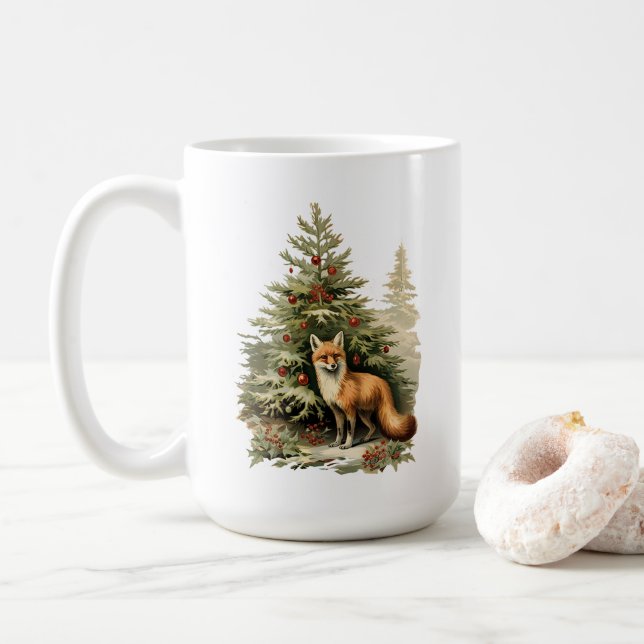 Festive Stollig: Julgran & Fox Kaffemugg (Med munk)