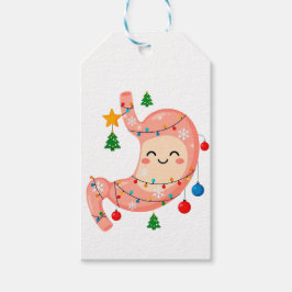 Festive Stomach Cartoon for Holiday Gastro Heroes Presentetikett