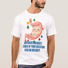Festive Stomach Cartoon for Holiday Gastro Heroes T Shirt