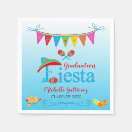 Festive Studenten Fiesta Personlig Blue Ombre Pappersservett