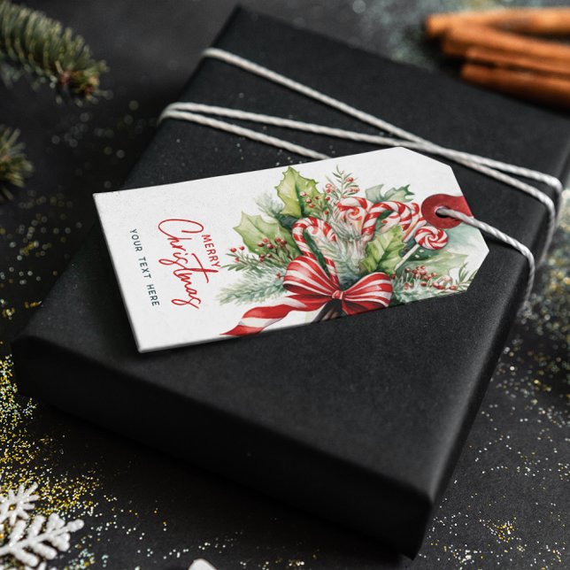 Festive Sweet Polkagrisar God jul Presentetikett (Skapare uppladdad)