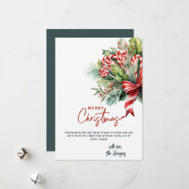 Festive Sweet Polkagrisars Anpassningsbar jul Julkort