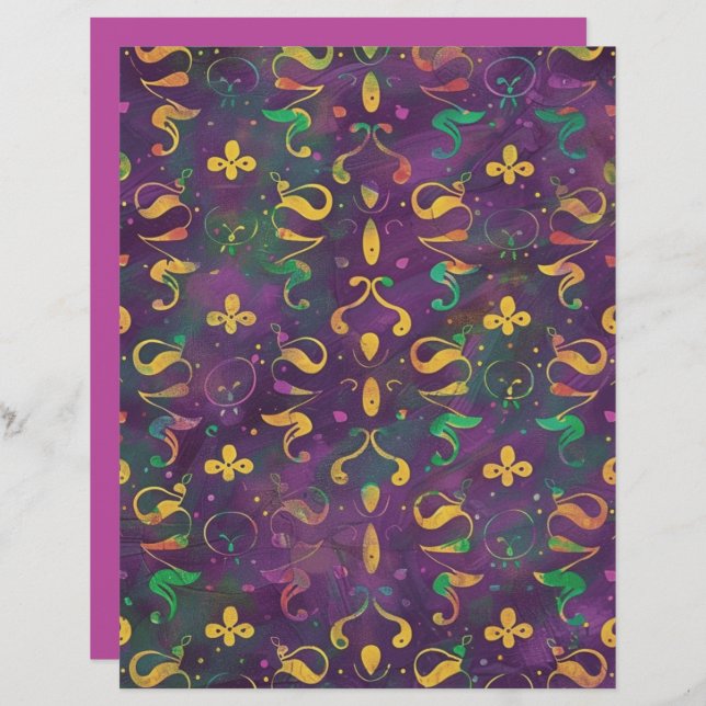 Festive Swirls Scrapbook Papper (Fram/baksida)