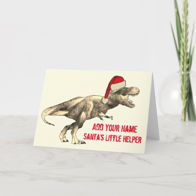 Festive T Rex Funny jul Dinosaur Irony Quote Kort (Framsida)