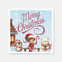 Festive Tableware I Elf, Penguin och Polar Bear Pappersservett