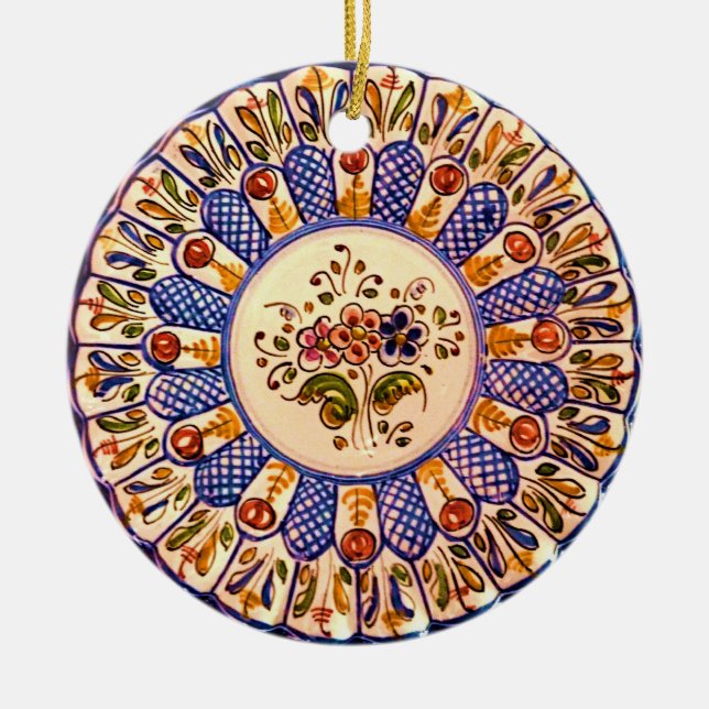 Festive Talavera Cinco Julgransprydnad Keramik (Framsidan)