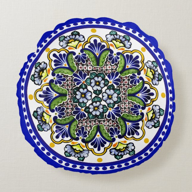 Festive Talavera Siete Rund Kudde (Framsidan)