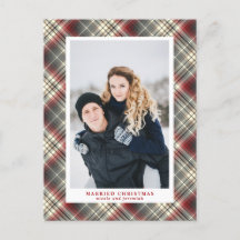 Festive Tartan Red Grått Married jul Photo