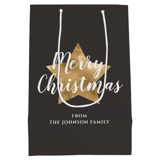 Festive Taupe Brown Guld stjärna jul - jul (Baksidan)