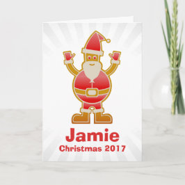 Festive Tecknad Santa Gingeregentligen Cookie Cust Helgkort