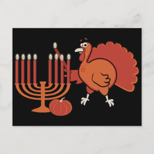 Festive 'Thanksdiskukkah' Vykort